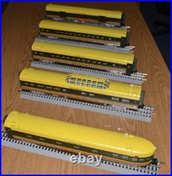MTH O Gauge 70' 5 Car ABS Passenger Set Seaboard Ribbed No. 20-6515 Nice VIDEO