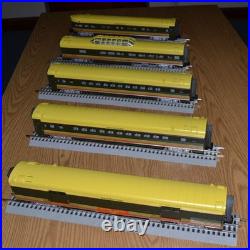MTH O Gauge 70' 5 Car ABS Passenger Set Seaboard Ribbed No. 20-6515 Nice VIDEO