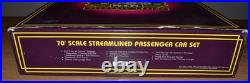MTH O Gauge 70' 5 Car ABS Passenger Set Seaboard Ribbed No. 20-6515 Nice VIDEO
