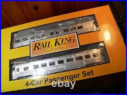 MTH O Gauge RailKing Santa Fe 4-Car Streamlined Passenger Set LNIB 30-67831