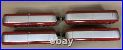 + MTH O Gauge Tinplate Red & Silver 600 Series 4 Car Passenger Set 10-1065