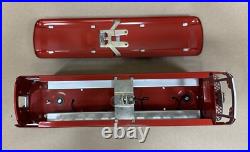 + MTH O Gauge Tinplate Red & Silver 600 Series 4 Car Passenger Set 10-1065