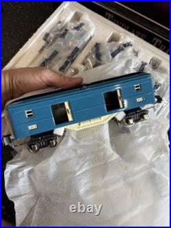 + MTH O Gauge Tinplate Two Tone Blue 2600 Series 4-Car Passenger Set