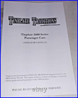 MTH O Gauge Tinplate Two Tone Blue 4 Car 2600 Series Passenger Set 10-8009 A224
