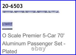 MTH Premier 20-6503 Southern Plated 70' Aluminum 5 Car Passenger Set NIB