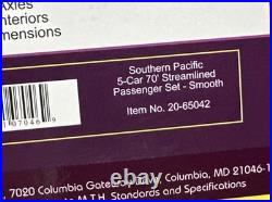 MTH Premier 20-65042 SOUTHERN PACIFIC 70' 5-Car Passenger Set Smooth O-Scale