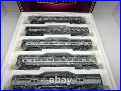 MTH Premier 20-6511 B&O Cincinnatian 70' Aluminum 5 Car Passenger Set Used O