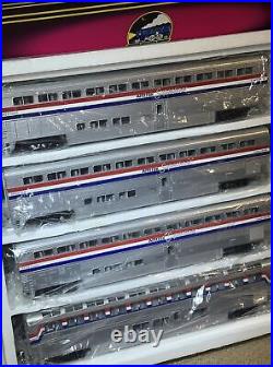 MTH Premier 20-6524 AMTRAK 3-Stripe SUPERLINER 4-Car Passenger Set O-Scale 148