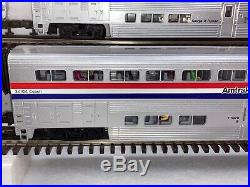 MTH Premier 20-6524 Amtrak Superliner 70 7 -Car Passenger Set O Used 3 Stripe
