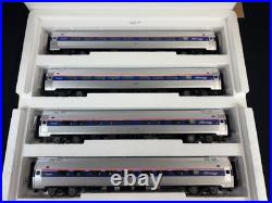 MTH Premier 20-6556 Amtrak 5-Stripe 4-Car Amfleet Passenger Set (SR-1)