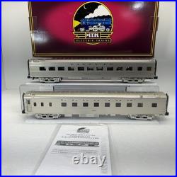 MTH Premier 20-66136 Santa Fe Streamline 2-Car Sleepr/Diner Passenger Set Used O