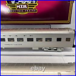 MTH Premier 20-66136 Santa Fe Streamline 2-Car Sleepr/Diner Passenger Set Used O