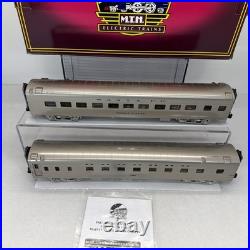 MTH Premier 20-66136 Santa Fe Streamline 2-Car Sleepr/Diner Passenger Set Used O