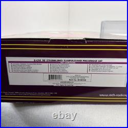 MTH Premier 20-66136 Santa Fe Streamline 2-Car Sleepr/Diner Passenger Set Used O