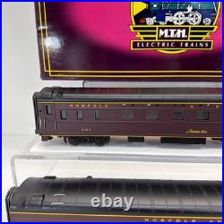 MTH Premier 20-6614 Norfolk & Western 2-Car Sleepr/Diner Passenger Set Used O