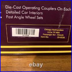 MTH Premier Chicago Northwestern 5 Car 70' ABS Passenger Set Smooth 20-6536