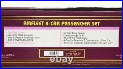 MTH Premier O Scale Amtrak Amfleet 4 Car Passenger Car Set Item 20-6519 Damage