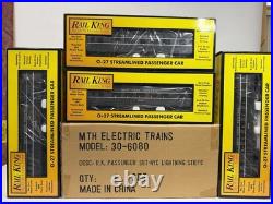 MTH RailKing 30-6080 6081 NYC Lightning Stripe Passenger Set O-27 4 Cars LNIB C4
