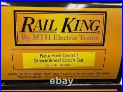 MTH RailKing 30-6080 6081 NYC Lightning Stripe Passenger Set O-27 4 Cars LNIB C4