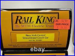 MTH RailKing 30-6080 6081 NYC Lightning Stripe Passenger Set O-27 4 Cars LNIB C4