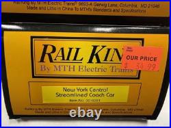 MTH RailKing 30-6080 6081 NYC Lightning Stripe Passenger Set O-27 4 Cars LNIB C4
