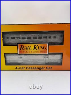 MTH RailKing 30-67650 Santa Fe 4 Car 60' Passenger Set O Gauge 3 Rail New