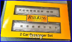 MTH Rail King 30-67399 California Zephyr 2 CAR PASSENGER SET 3056