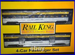 MTH Rail King 30-68172 CHESAPEAKE & OHIO 60' Streamlined 4-Car Passenger Set C&O