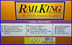 MTH Rail King 30-68172 CHESAPEAKE & OHIO 60' Streamlined 4-Car Passenger Set C&O