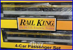 MTH Rail King 30-69285 CHESAPEAKE & OHIO 60' MADISON 4-Car Passenger Set C&O
