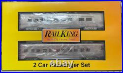 MTH Railking 30-68213 Santa Fe O Scale 60' Sleeper/Dinner 2-Car Passenger Set