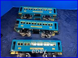 MTH Standard Gauge Tinplate Blue 300 Series 3-Car Passenger Set