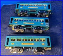 MTH Standard Gauge Tinplate Blue 300 Series 3-Car Passenger Set