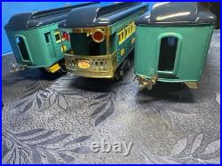 MTH Standard Gauge Tinplate Blue 300 Series 3-Car Passenger Set