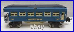MTH TINPLATE O-GAUGE 10-1064 BLUE COMET WithNICKEL TRIM 4-CAR PASSENGER SET LNIB