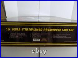 MTH Trains Cal Zephyr 70' ABS Scale Streamlined Passenger Car Set Ribbed 20-6545