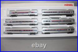 Märklin 43600 Passenger Car Set Amtrak H0 3-Rail Silver CT