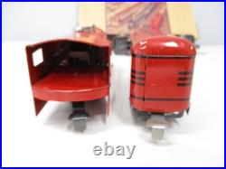 Marx 575 Mechanical Passenger Set Red CV Loco Boxed Prewar O gauge X7671