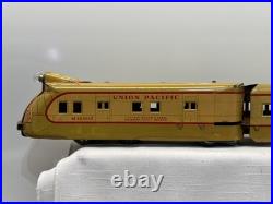 Marx M10000 Tin Union Pacific Articulated Passenger Set Yellow & Cream with2 cars