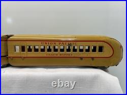 Marx M10000 Tin Union Pacific Articulated Passenger Set Yellow & Cream with2 cars