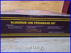 Mth 20-6021 Santa Fe Red Stripe 60' Aluminum Passenger Train 4 Car Set O Exc