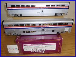 Mth 20-66232 Amtrak Phase III Superliner Bi-level Passenger 2 Car Set O Scale
