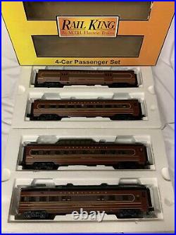Mth Railking Pennsylvania Streamlined Passenger Coach 4 Car Set 30-67296! Prr