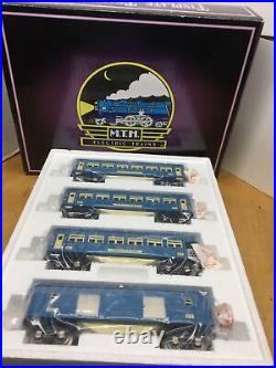 Mth Tinplate Tradition 10-1064 Blue Comet 600 4-car Blue Comet Passenger Set Nib