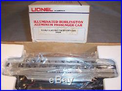 NEW 1980 LIONEL 6-9576-80 & 9588 BURLINGTON RR Train Aluminum Passenger Car Set
