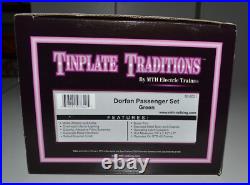 NEW MTH Dorfan Standard Gauge Tinplate Green 4 Car Passenger Set 10-5031