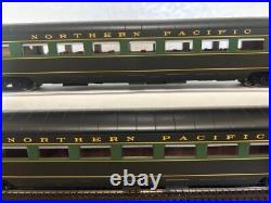 NORTHERN PACIFIC PARLOR PASSENGER 2 Car Set LEDs INTERIORS MTH HO Scale NEW
