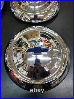 NOS GM 1951-53 Chevy Passenger Car Center Hub Cap Wheel Covers Set of 4 3696493