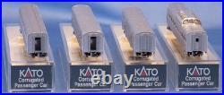 N Kato 106-1604 Corrugated Passenger Car Set Atchison Topeka & Santa Fe Set B2