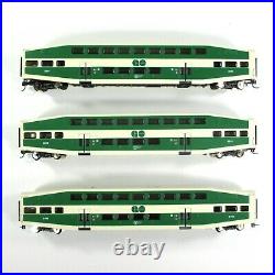N Scale BOMBARDIER Passenger Go Transit Coach Car 3-Pack Set ATHEARN, ATH26002